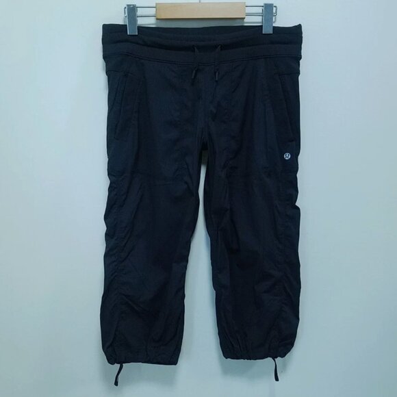 Lululemon Dance Studio Women's 6 Small Crop Black Pants Striped Capri Short - Picture 2 of 8